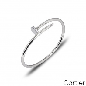 Cartier White Gold Diamond Juste Un Clou Bracelet Size 17 B6048717 Cartier White Gold Diamond Juste Un Clou Bracelet Size 17 B6048717